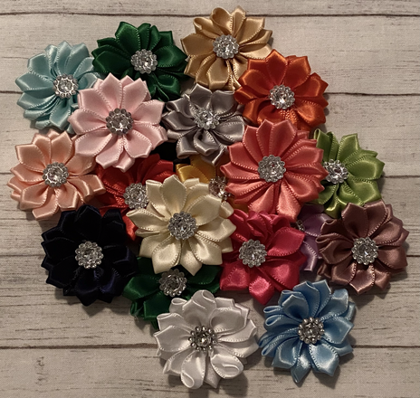 Wholesale LOT-250pcs. of Fabric Flowers for DIY Hair Bows, Crafts
