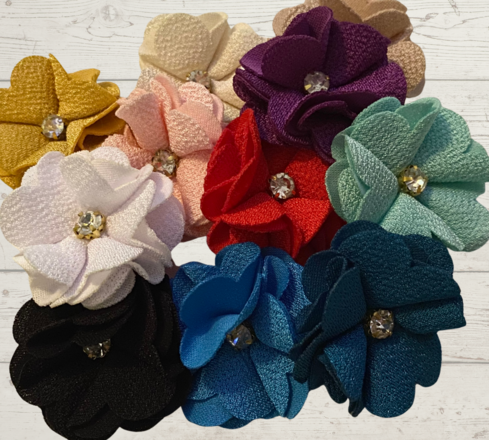 Wholesale LOT-250pcs. of Fabric Flowers for DIY Hair Bows, Crafts