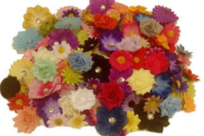 500pcs. of Fabric Flowers-Mix Styles/Sizes