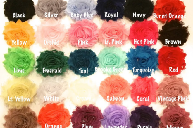 500pcs. of Fabric Flowers-Mix Styles/Sizes