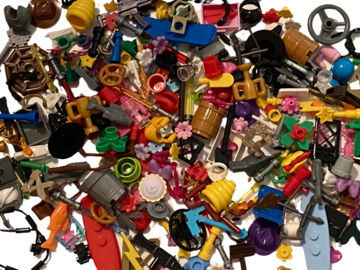 Bulk Lots: 2000pcs. Lego Accessories-Food, Utensils, Trees, Flowers, Swords