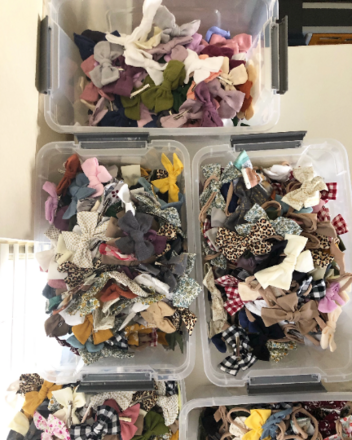 100pcs. Hand-Tied Hair Bows-Mix Lot-Clip and Nylon Headbands