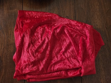 Selling with online payment: Red crushed velvet 2 2/8 yds