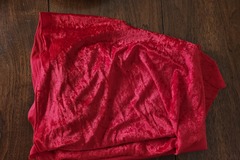Selling with online payment: Red crushed velvet 2 2/8 yds