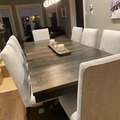 Individual Seller: Handstone 'Rafters' table + 8 upholstered chairs