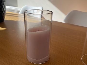 Selling: Wide blush candles & vases 