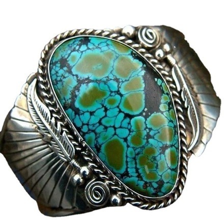 100pcs Vintage Indian Style Blue Plaid Turquoise Ring for Women