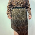 Selling: NWT PiPHANY Women Leopard Asymmetric Skirt Tan Back XL