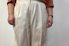 Selling: Talbots White Wide Leg Silk Wool Blend Plus Size Pant 22W