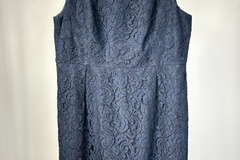 Selling: Navy Lace Midi Cap Sleeve Dress