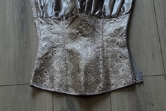 Vente: Beautiful Sexy Silver Laceup/Zip Up Corset S-M NEW