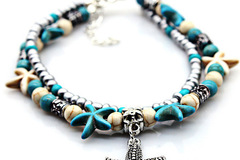 Bulk Lots: 50pcs double anklet Conch yoga pendant anklet bracelet