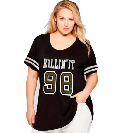Junior Plus Graphic Football Top Graphic Top