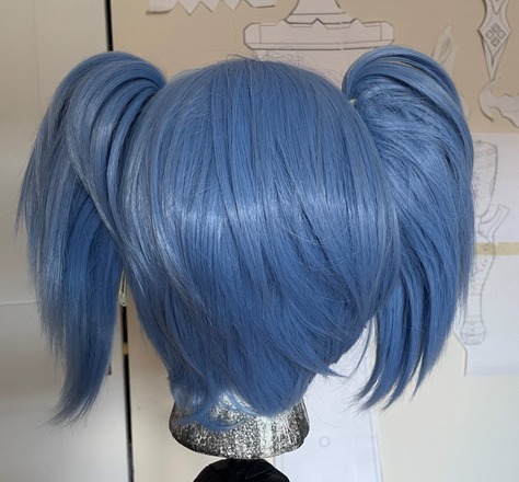 Light Blue Wig With Short Pigtails (Nagisa, Sally Face, whoever)