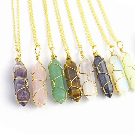 50 pcs Irregular Natural Stone Crystal Handmade Necklace
