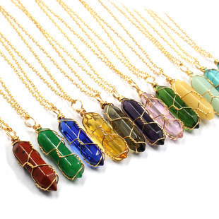 50 pcs Irregular Natural Stone Crystal Handmade Necklace