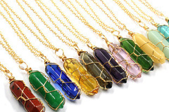 Bulk Lots: 50 pcs Irregular Natural Stone Crystal Handmade Necklace