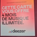 Vente: Carte Deezer 4 mois (72€)