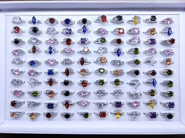 Buy Now: Fashion colorful zircon rings for women finger rings - 100pcs