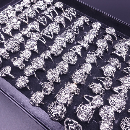 Fashion retro skull shape ring - 100pcs