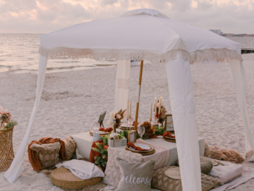 Offering without online payment (No Fees): Sunset Boho Beach Picnic with Cabana