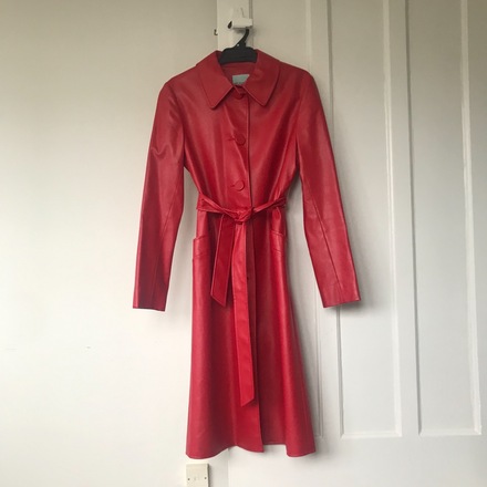 Amazing red leatherette coat Kate Sylvester Reloved