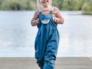 Hiring Out (per day): Spotty Otter Patrol Insulated Dungarees - Navy - 3-4y