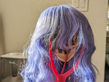 Selling with online payment: Soft wavy purple blue wig