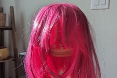 Selling with online payment: Hot pink, straight bob-cut wig