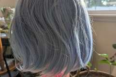 Selling with online payment: Soft light blue short wig
