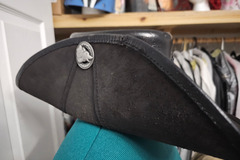Selling with online payment: Black Leather Pirate Renaissance Hat