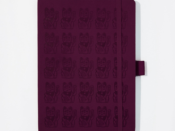  : Lucky Cat Notebook - Burgundy