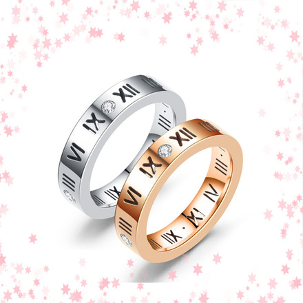 Luxury Roman Numeral Rhinestone Ring - 63pcs