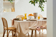 Selling: J.S Elliott Avani fringed cotton table cloths in linen/sand 