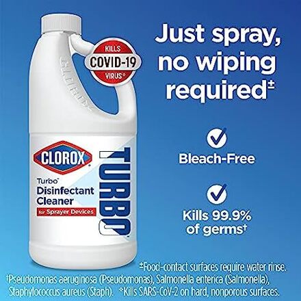 64 Oz. Clorox Turbo Disinfectant Cleaner for Sprayer Devices, 