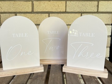 Selling: Acrylic Table Numbers 1-3