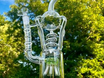  : 12" Galaxy Dab Rig Recycler Glass Bong Beaker 