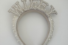 Selling: WIFEY faux pearl headband and veil