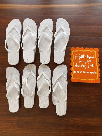 Wedding thongs for guests hot sale