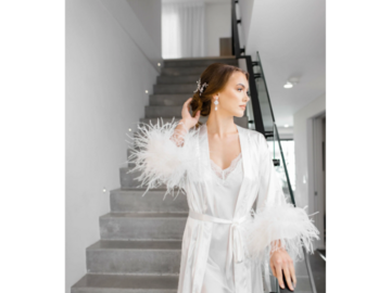 Selling: The Villa White Feathered Robe (Brand New)