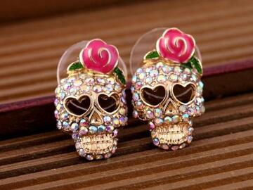 Buy Now: 120pairs Halloween Rose Skull Earrings