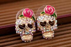 Buy Now: 120pairs Halloween Rose Skull Earrings