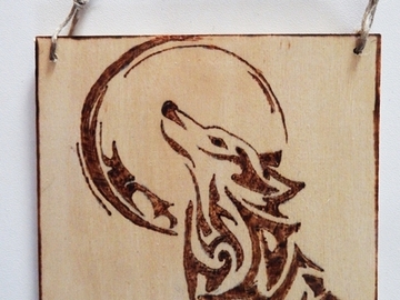 Vente au détail: Décoration en bois "Le loup"