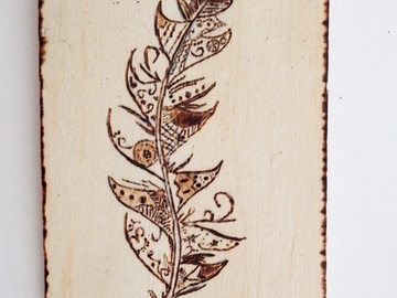 Vente au détail: Décoration en bois " Plume"