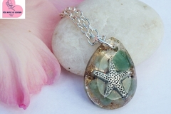 Vente au détail: Orgonite petit pendentif "étoile de mer" avec chaine courte