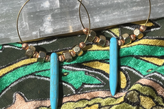 Selling with online payment: Turquoise Howlite Hoops