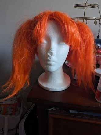 Orange Short Pony Tail wig