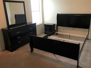 Selling with online payment: Queen black bedroom set - brand new