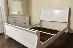 Selling with online payment: Queen white bedroom set - brand new