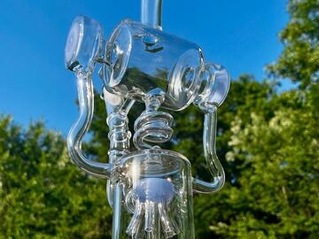  : 13 Inches Drum Twist Glass Recycler Dabbing Water Bong
